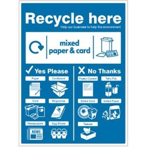 Paper & Cardboard - WRAP Recycle Here Sign Paper & Cardboard - WRAP Recycle Here Sign