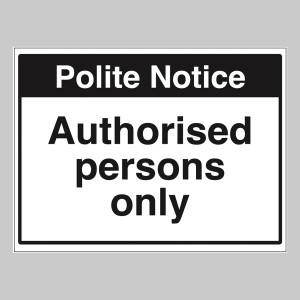 Notice - Authorised Persons Only Notice - Authorised Persons Only