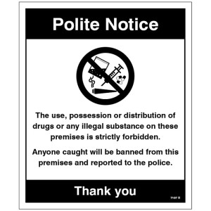 Possession or Distribution of Drugs is Strictly Prohibited Possession or Distribution of Drugs is Strictly Prohibited